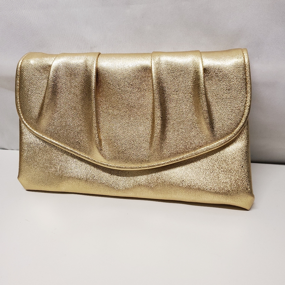 Vintage 1978 Avon Polished Gold Evening Bag Leathe